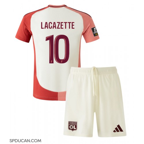 Dječji Nogometni Dres Olympique Lyonnais Alexandre Lacazette #10 Rezervni 2024-25 Kratak Rukav (+ Kratke hlače)